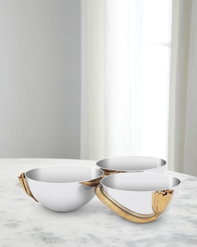 Deco Leaves 3-Section Condiment Server
